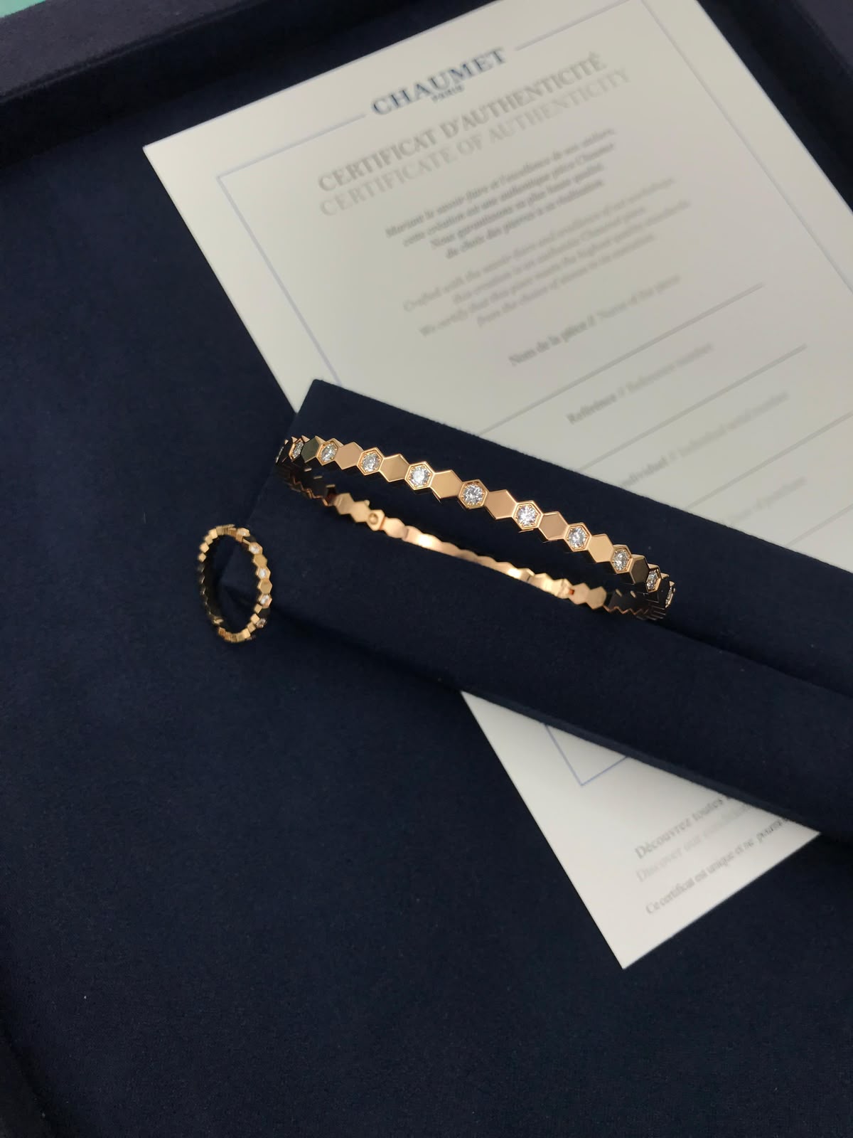 Chaumet Bee My Love Diamond Bangle & Ring (Rose Gold)