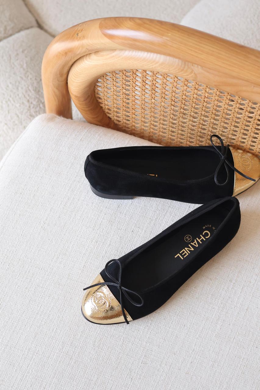 Chanel Ballet Sandal With Golden Toe