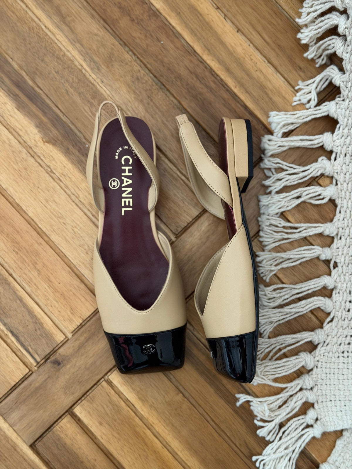 Chanel Singback Sandal Flat 2 Tone