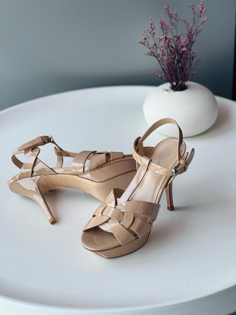 YSL Beige Slingback Heels