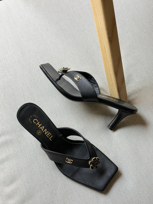 Chanel Black Mule Heels