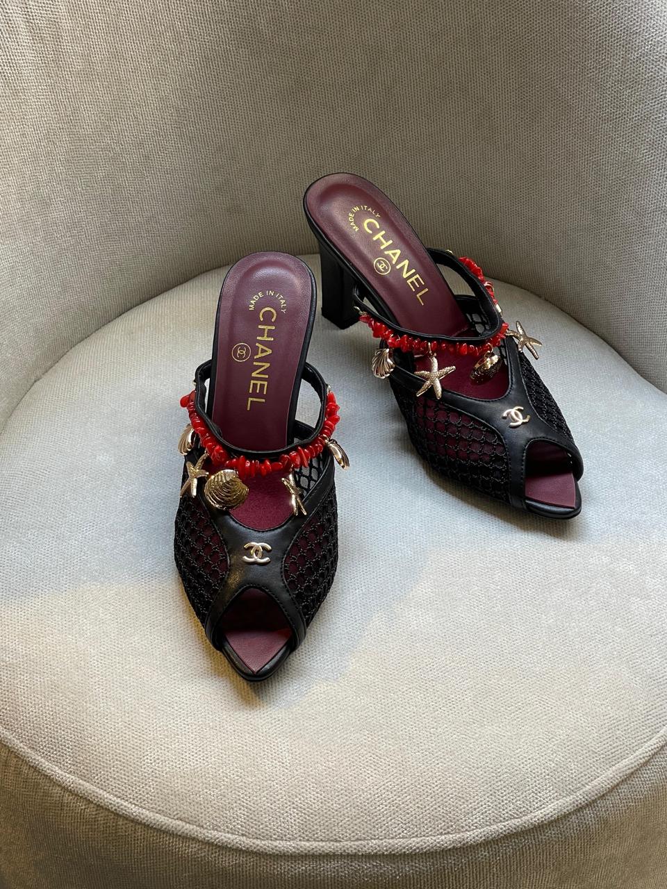 Chanel Mesh Mules Barter With Shell And Star Fish Motifs