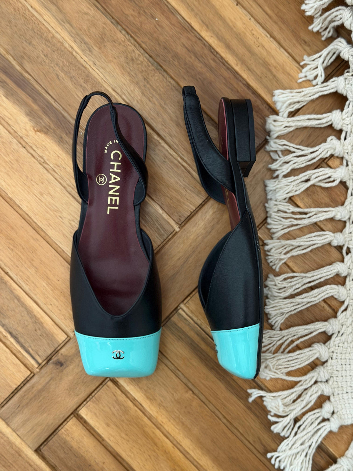 Chanel Singback Sandal Flat 2 Tone