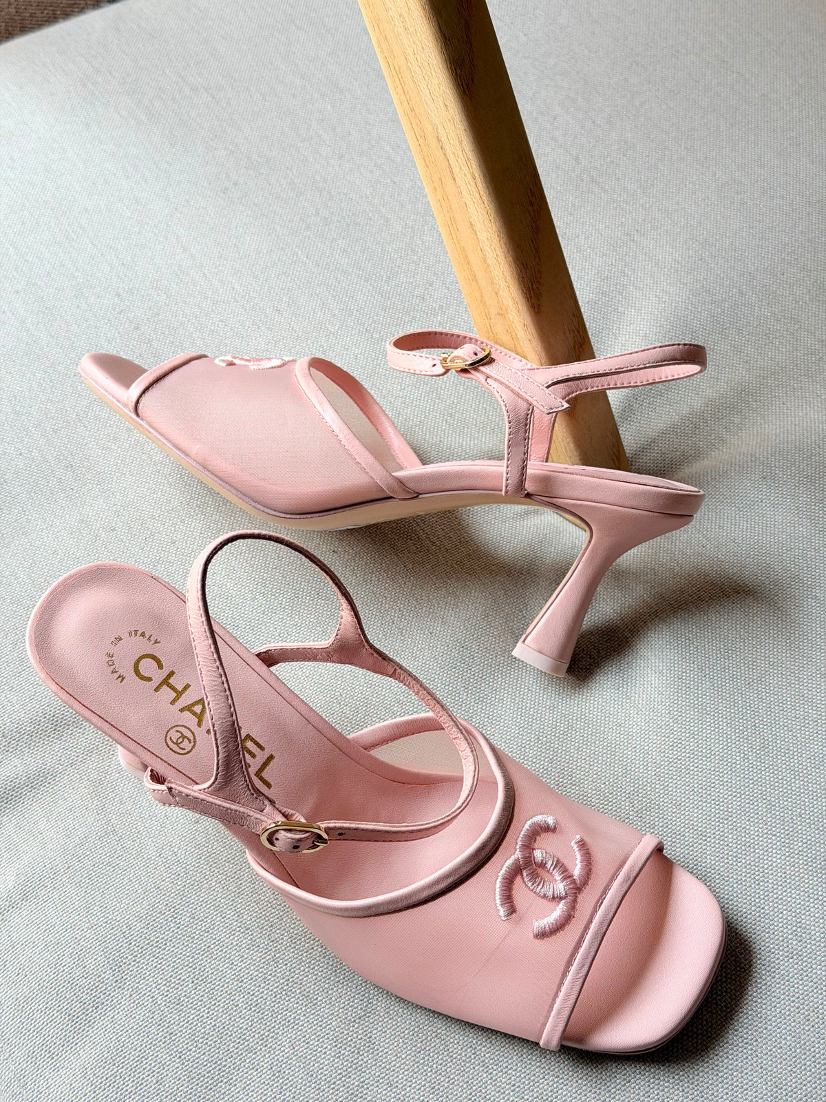 Chanel Heels Open From Front With Net
