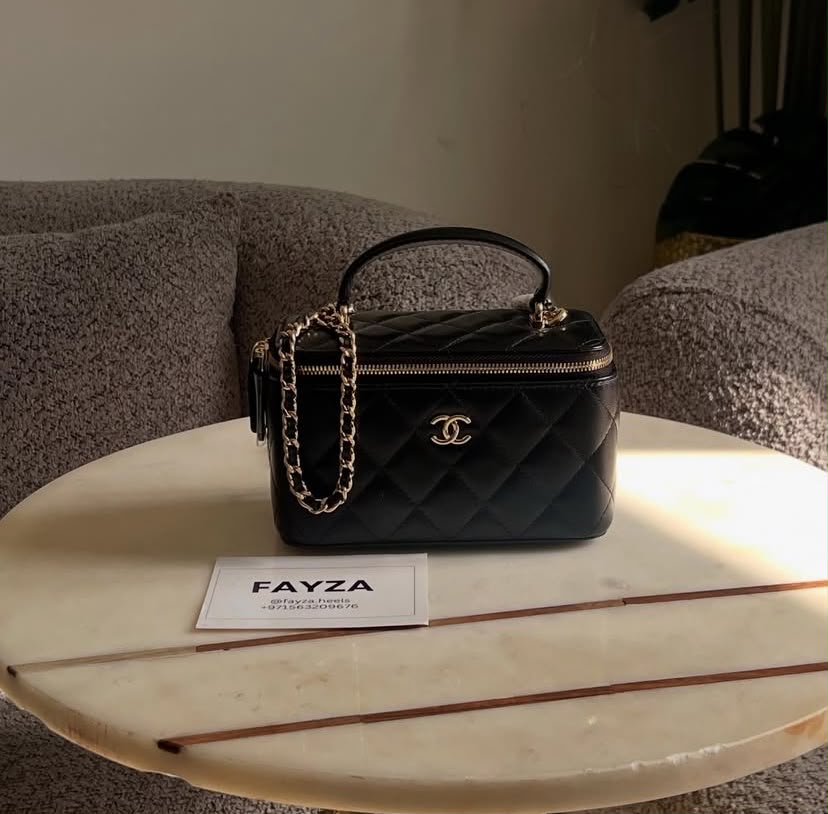 Chanel Vanity Bag — black caviar leather