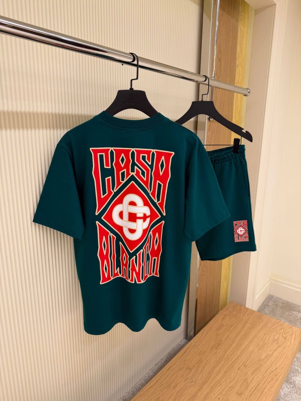 Casablanca Green Diamond Logo Tee & Shorts Set