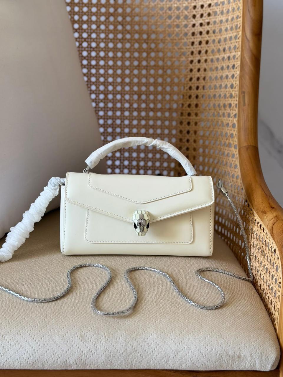 Bvlgari Sepenti Top Handle Bag In Calfskin Leather