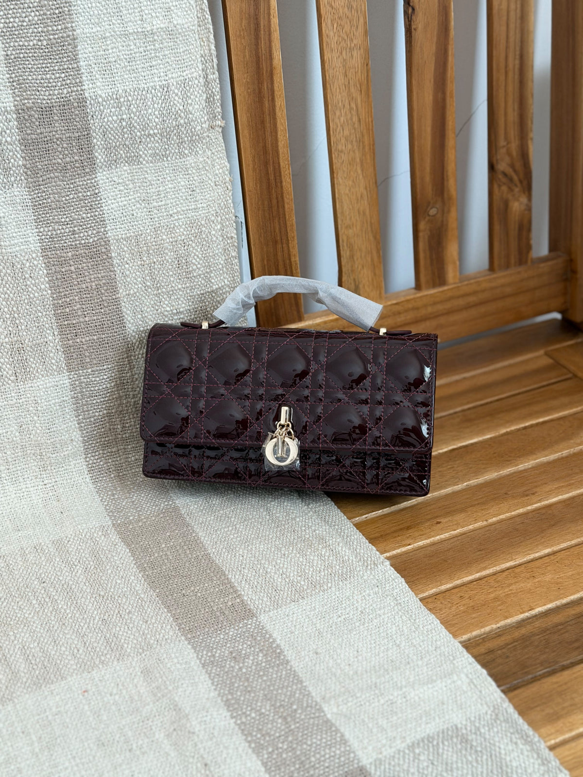 Christian Dior Shinny Black My Dior Mini with Chain