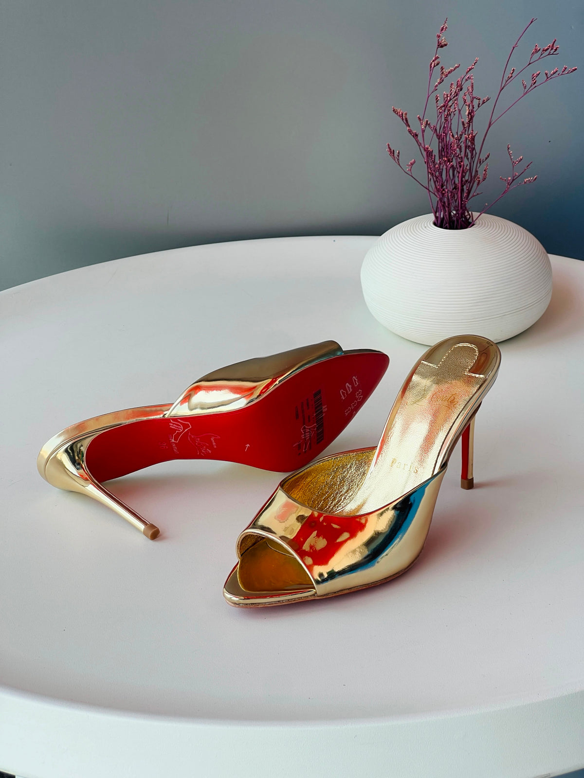 Christian Louboutin Calfskin Gold Heels
