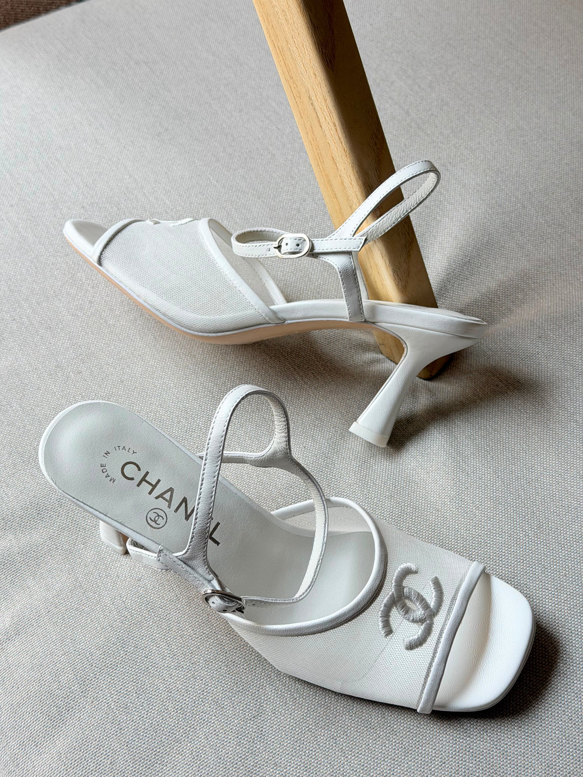 Chanel Heels Open From Front With Net