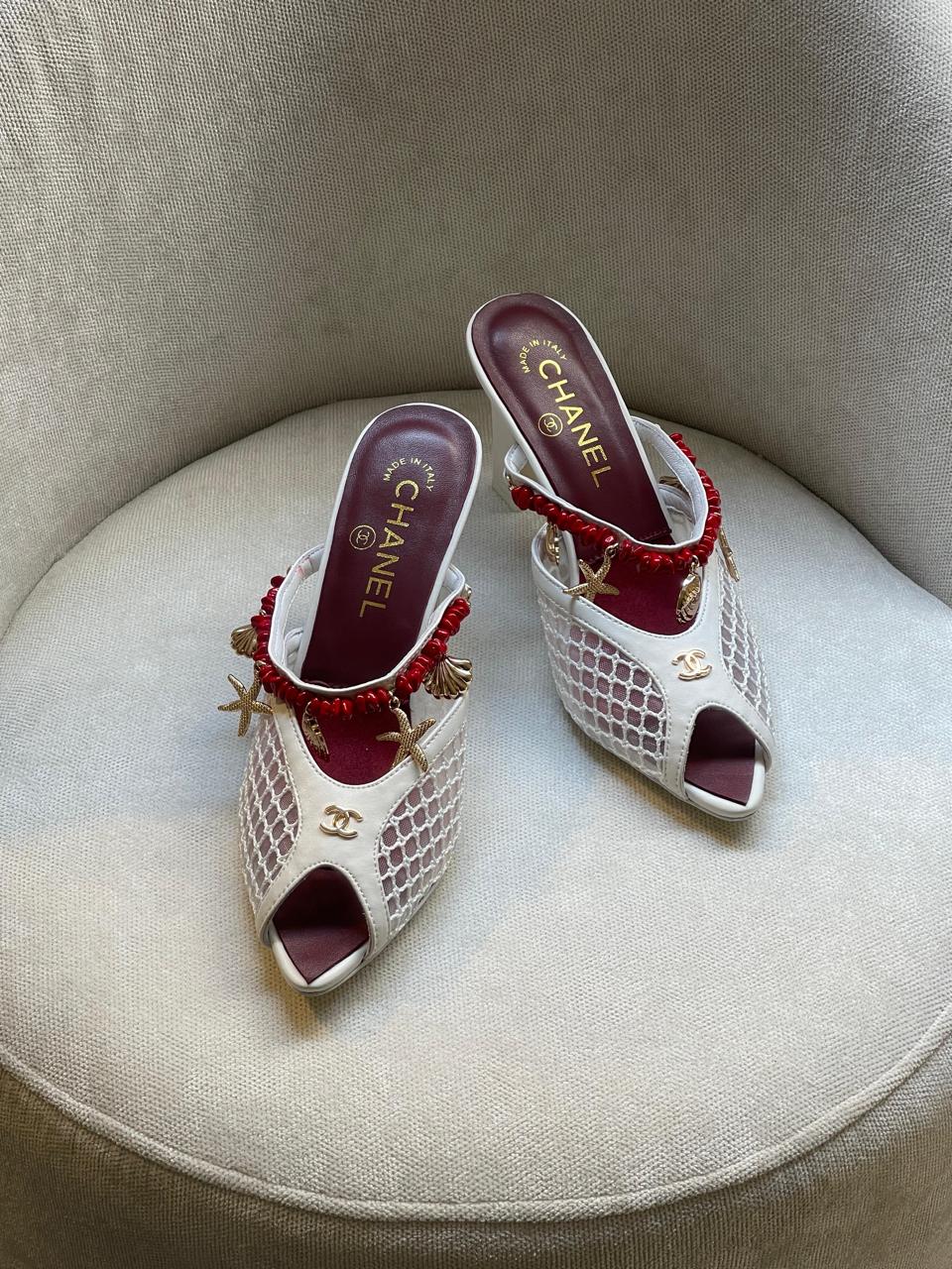 Chanel Mesh Mules Barter With Shell And Star Fish Motifs