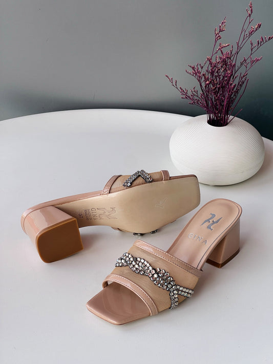 Gina Luxury Heeled Mules - 36-41 Size