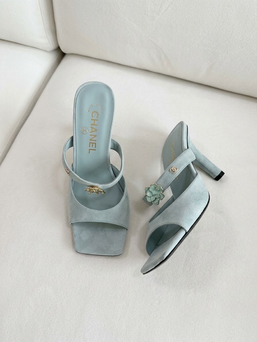 Chanel Suede Mule Heels