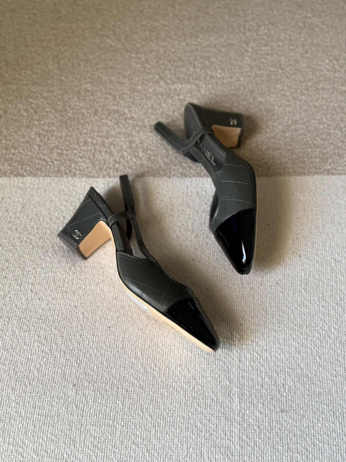 Chanel Slingback Heels In Goatskin Leather