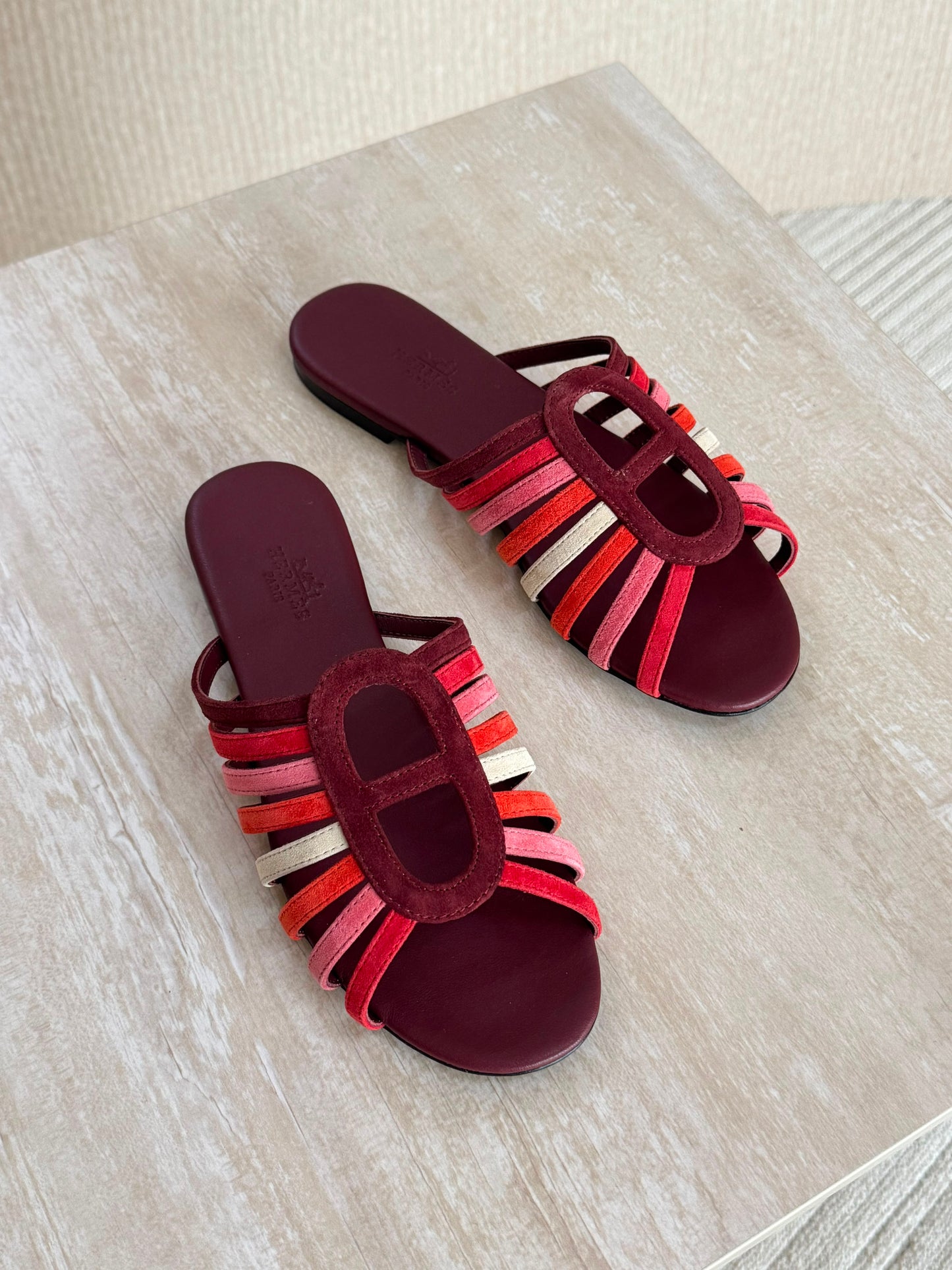 Hermes Multi Color Flat Sandal