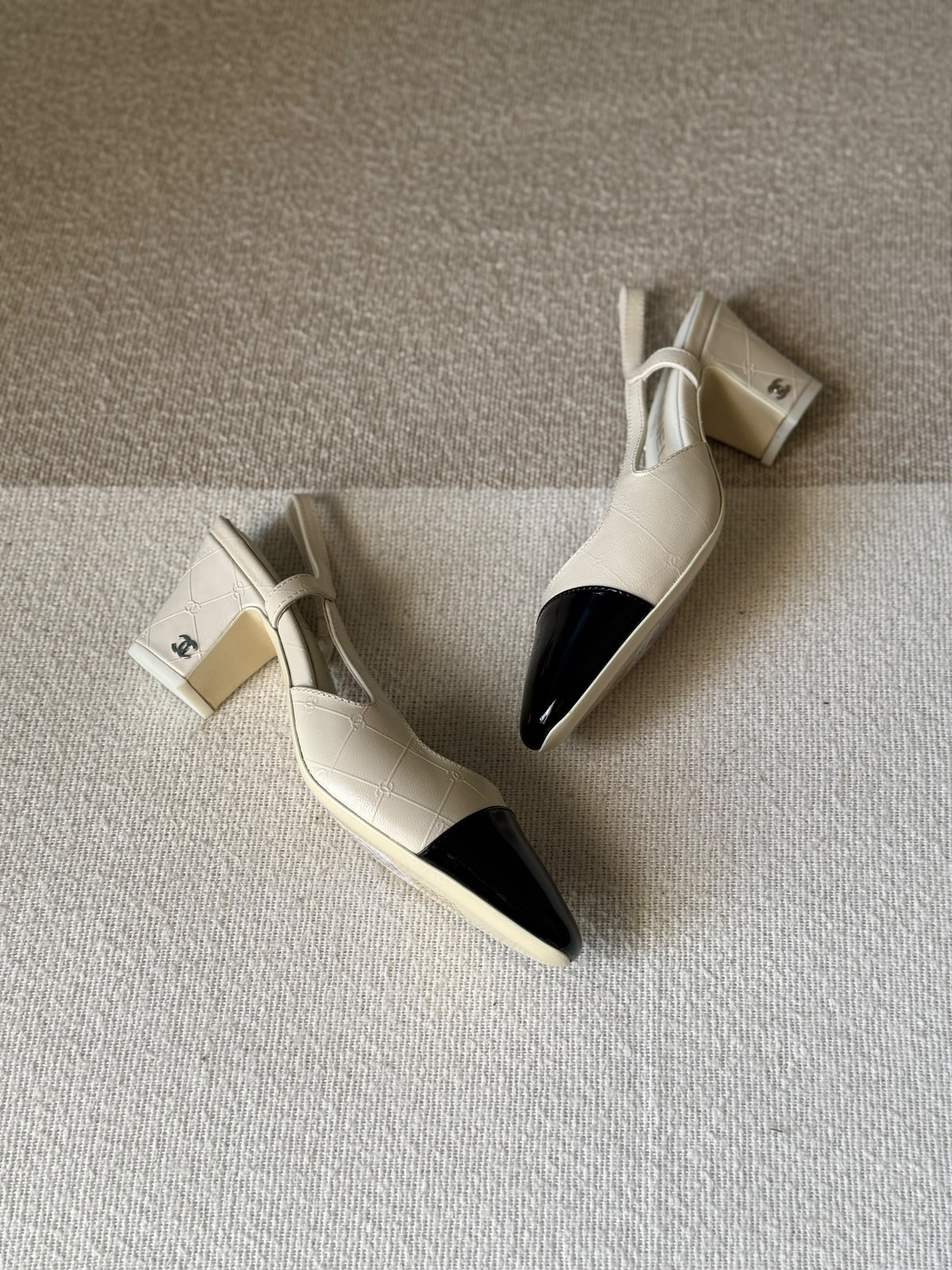Chanel Slingback Heels In Goatskin Leather