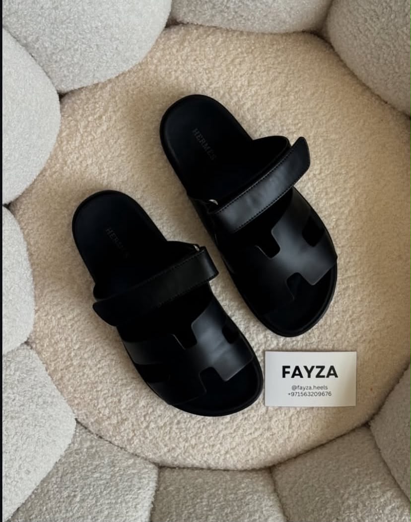 Hermes Chypre Black Sandal