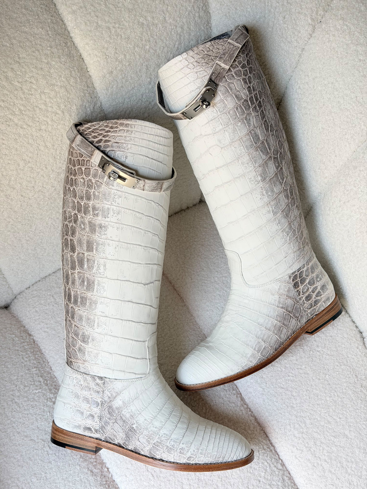 Hermes Crocodile Leather Boots