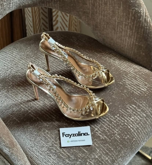 Aquazzura Gold Backsling Perl