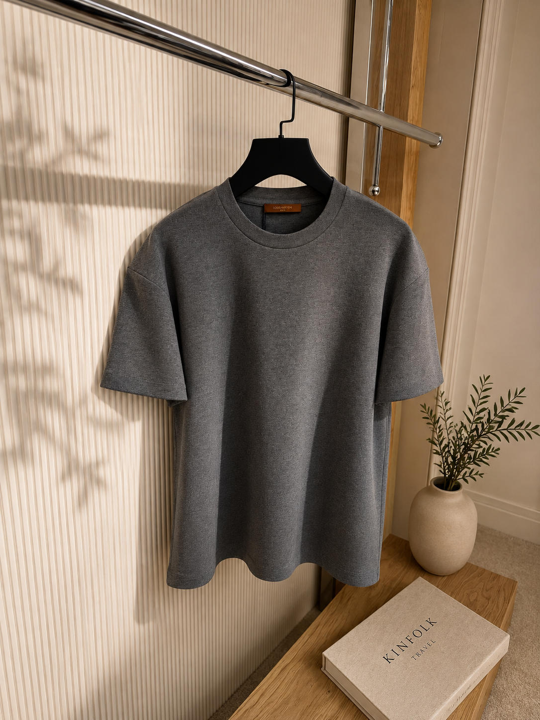 Textured Oversized Grey T-Shirt