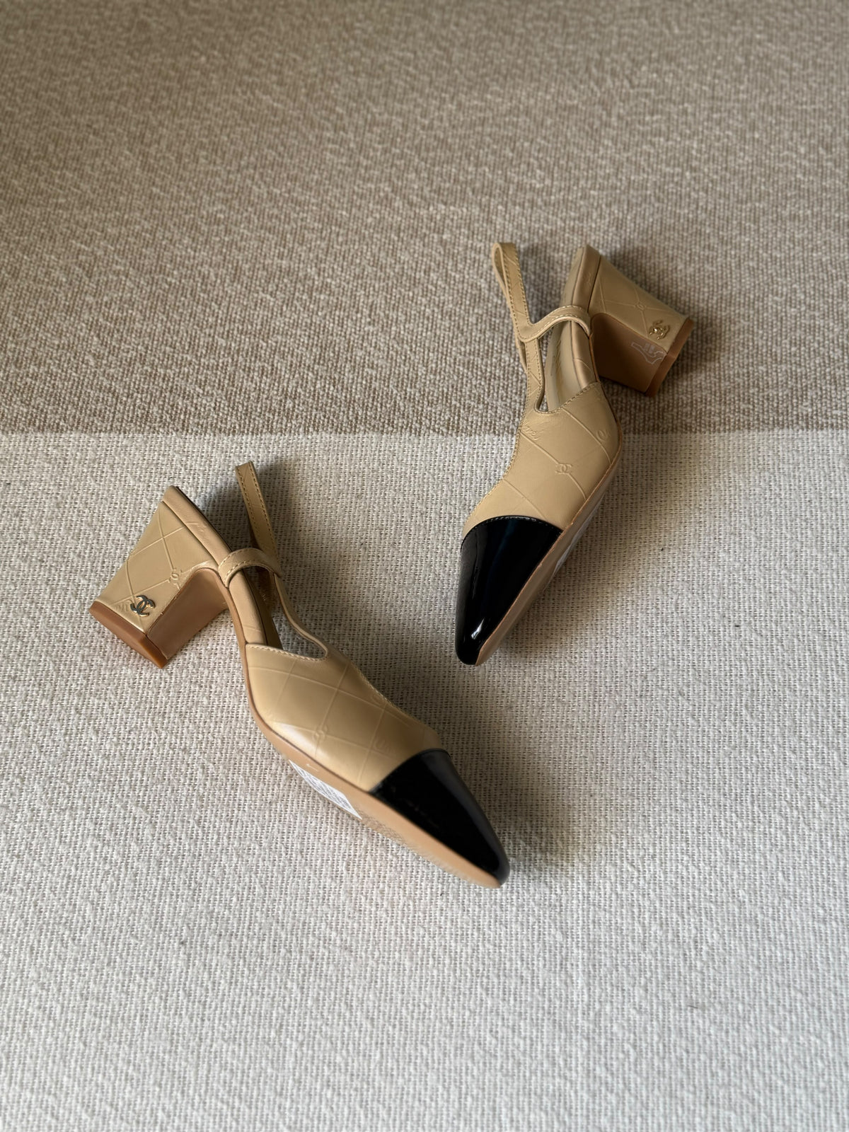 Chanel Slingback Heels In Goatskin Leather