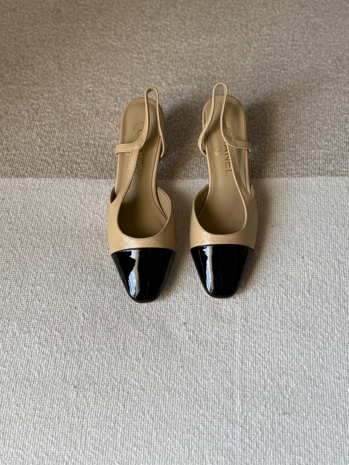 Chanel Slingback Heels In Goatskin Leather