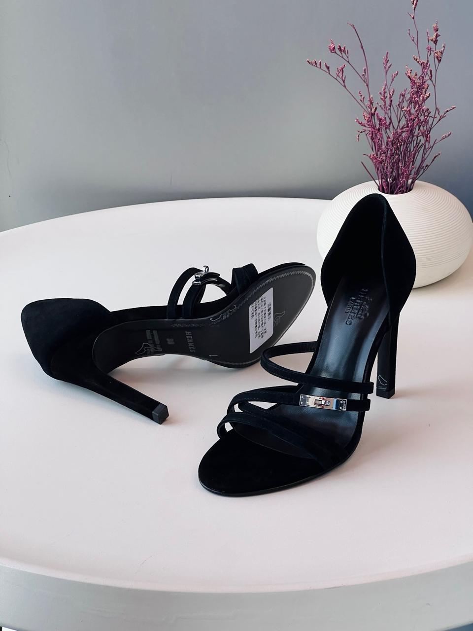 Hermes Black Antique Sandals