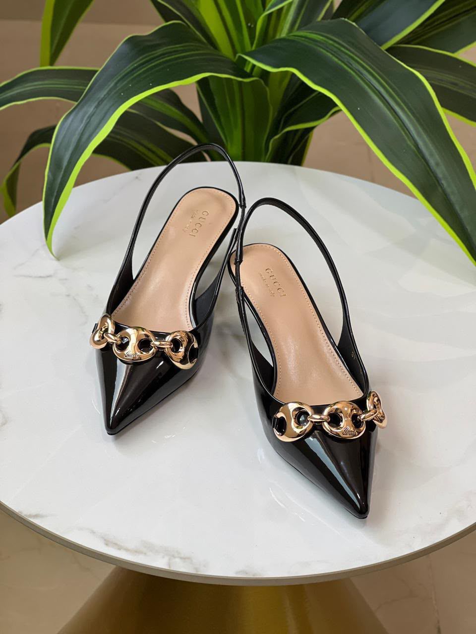 Gucci Slingback Low Heel Pumps
