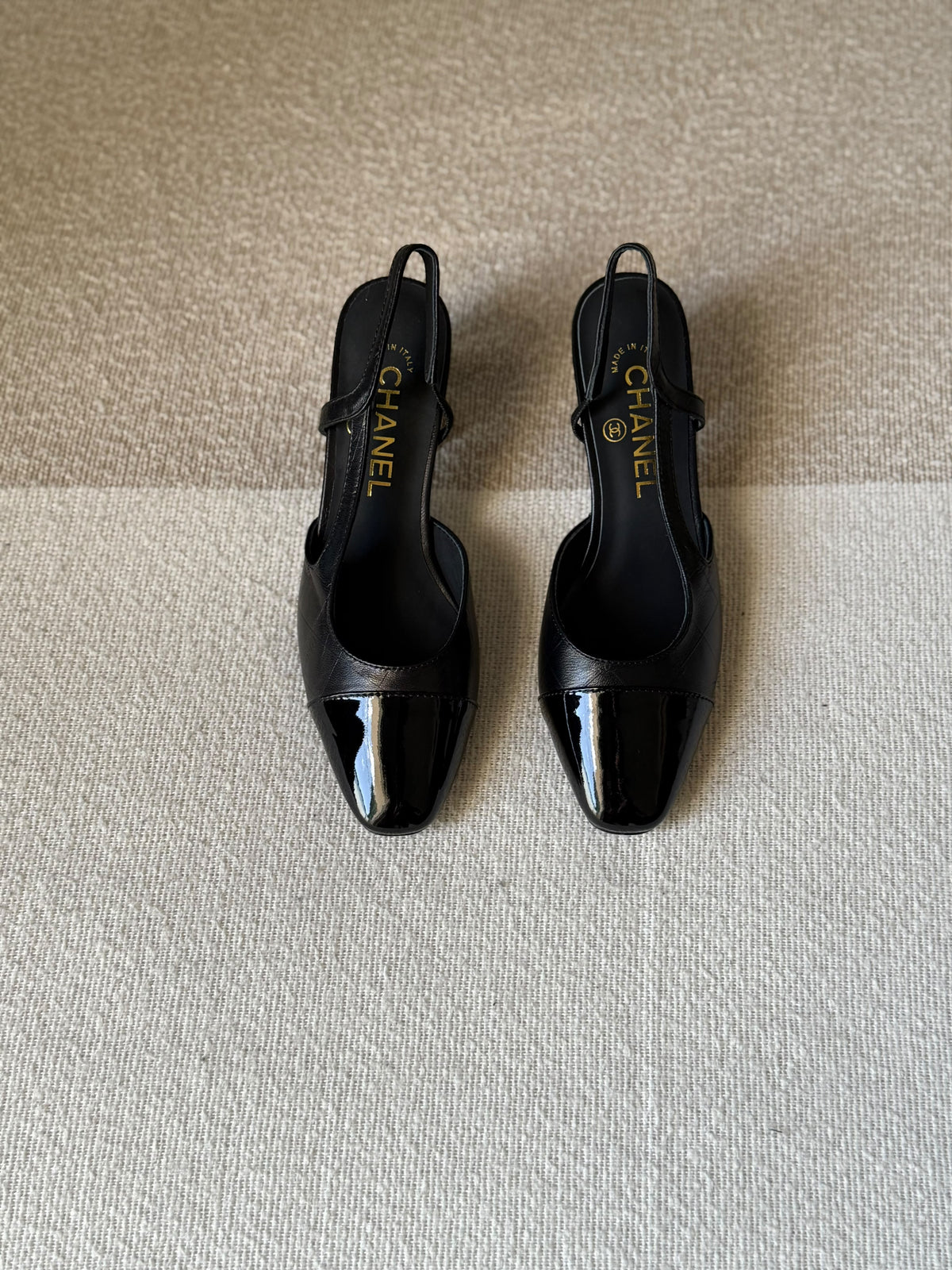 Chanel Slingback Heels In Goatskin Leather