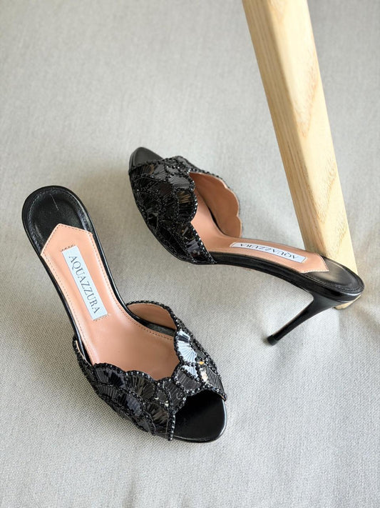 Aquazzura Ce Sior Heels in Metalic Leather