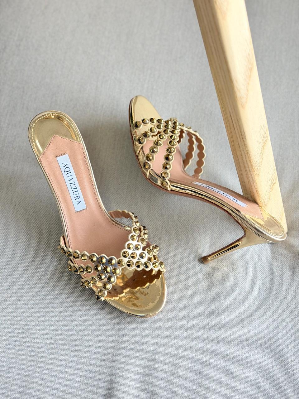 Aquazzura Heel Gold With Diamond