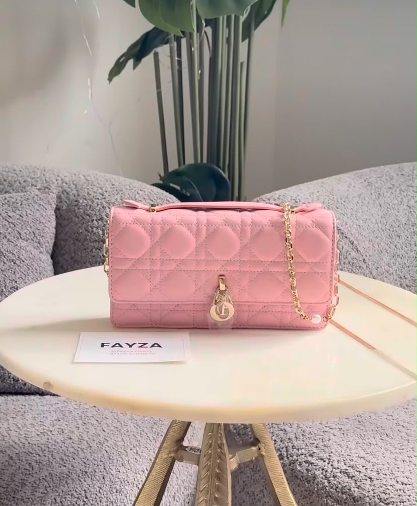 Powder Pink Cannage Lambskin Mini