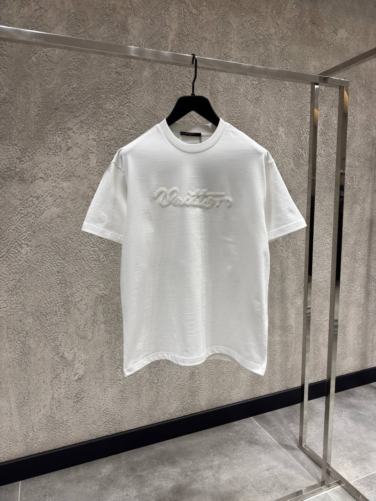 LV White Vuitton Script Tee