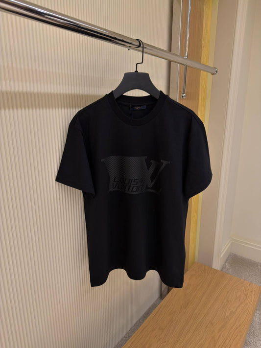 LV Black Tonal LV Logo Tee