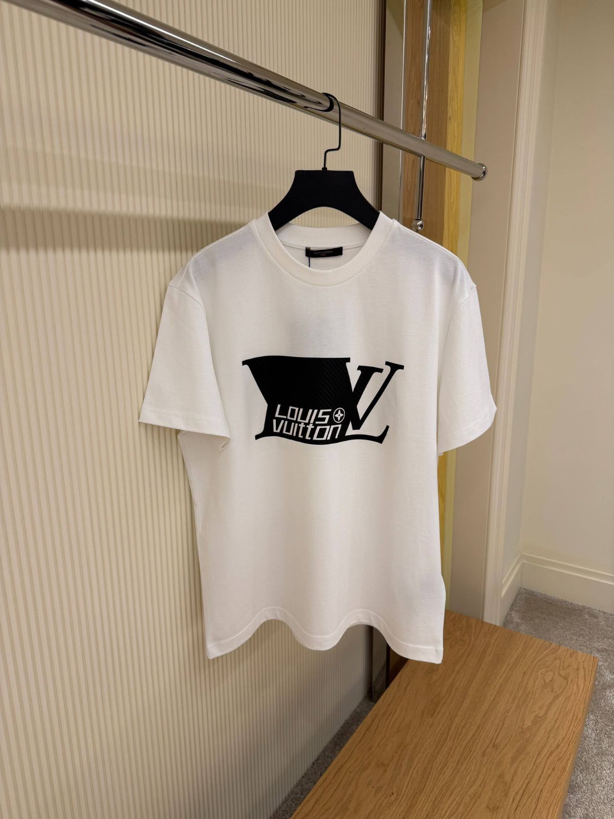LV White LV Logo Tee