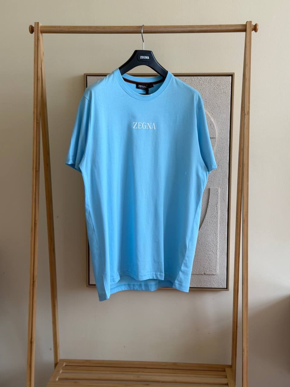 Zegna Sky Blue Logo Tee