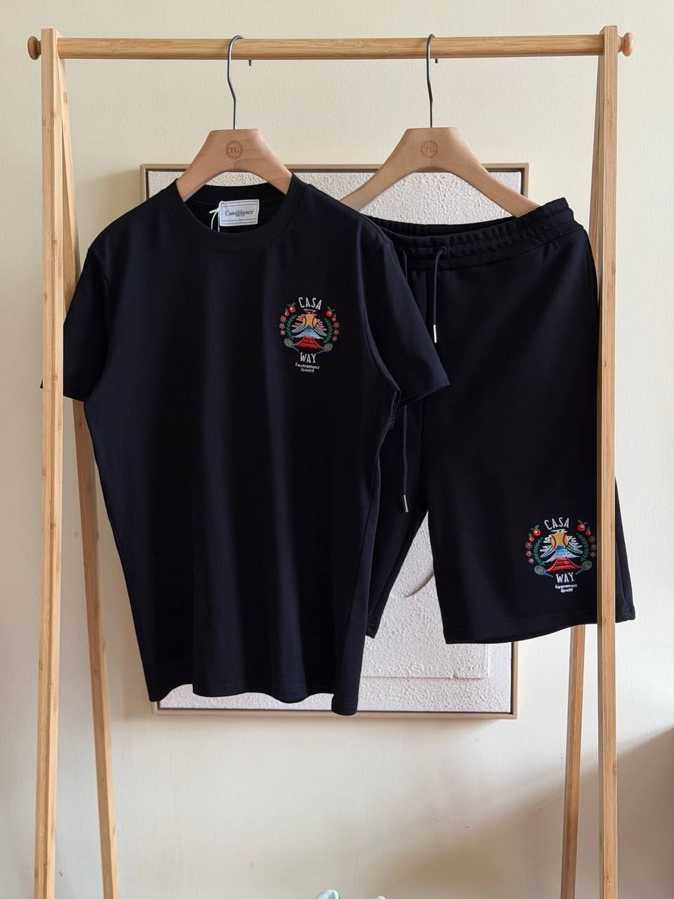 Casablanca "Casa Way" Embroidered Tee & Shorts Set