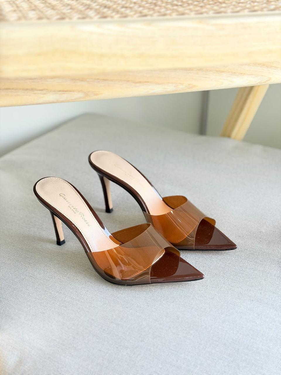 Gianvito Rossi Choclate color Clear Heel