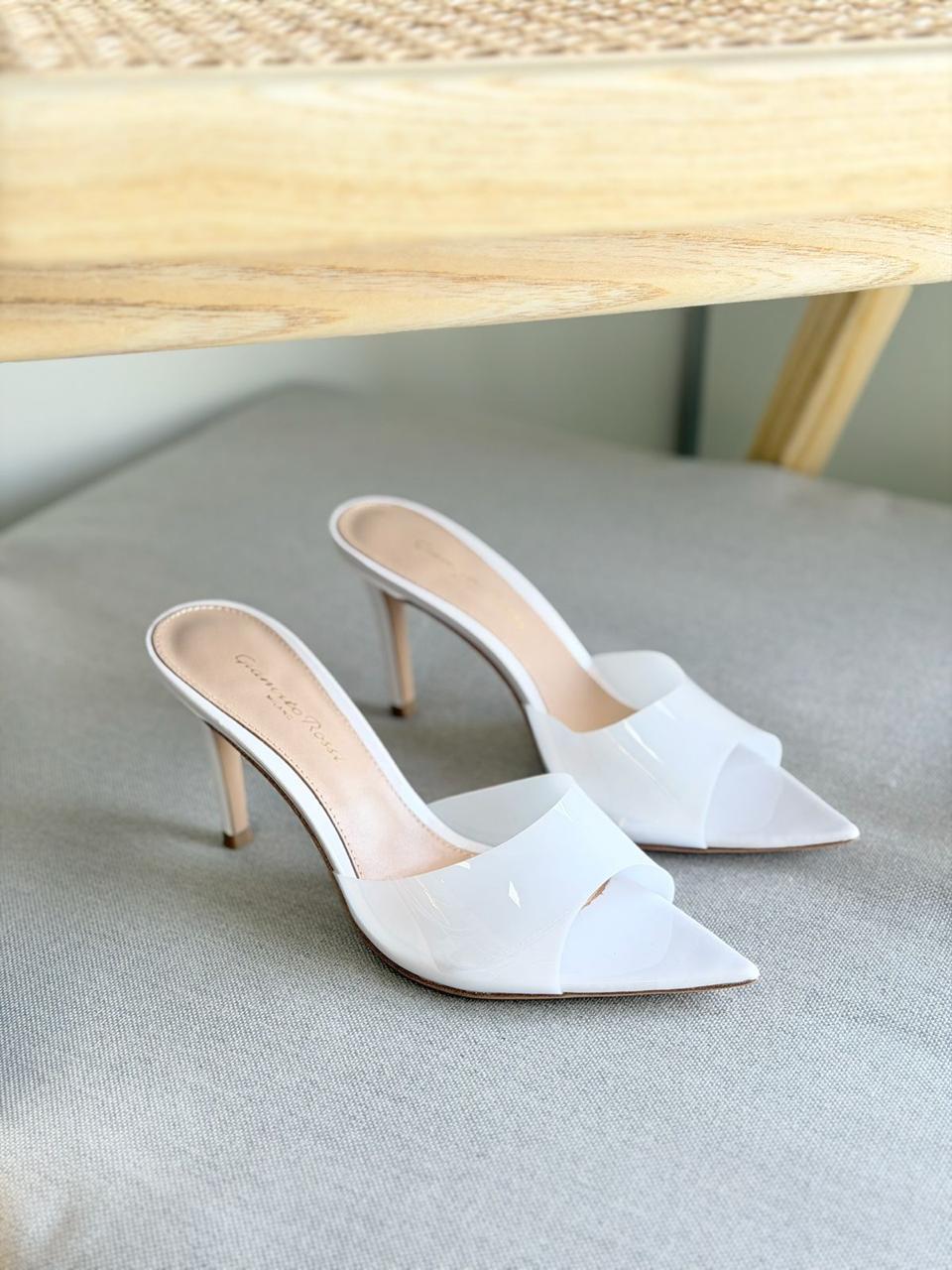 Gianvito Rossi White Clear Heel