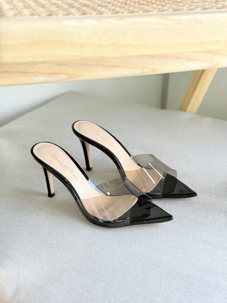 Gianvito Rossi Black Clear Heel