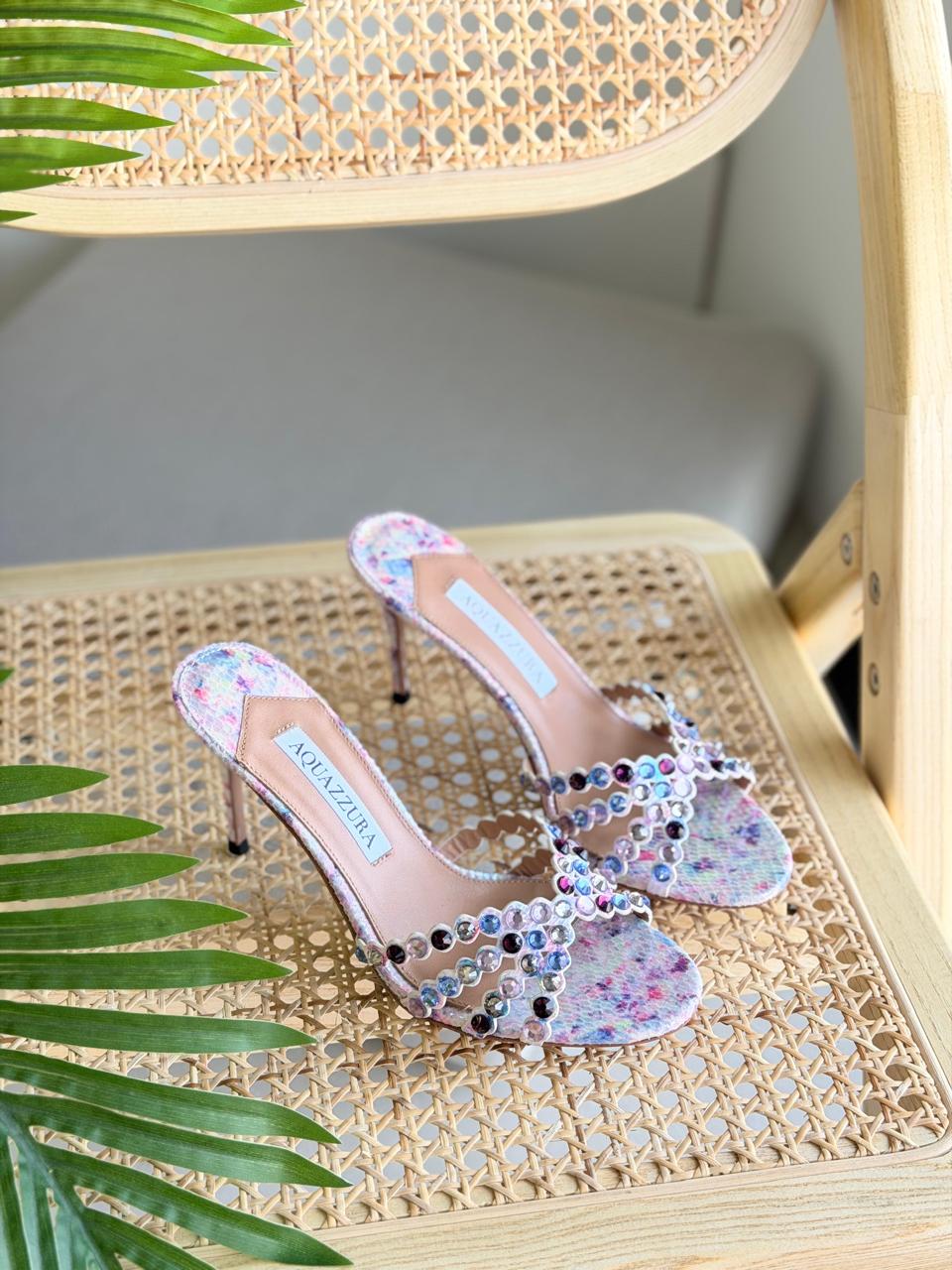 Aquazzura Heel Multi Color Light With Diamond
