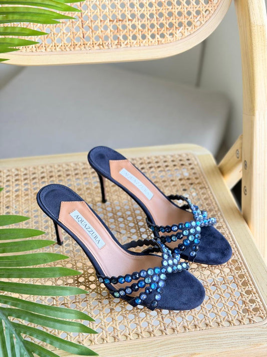 Aquazzura Heel Blue With Diamond