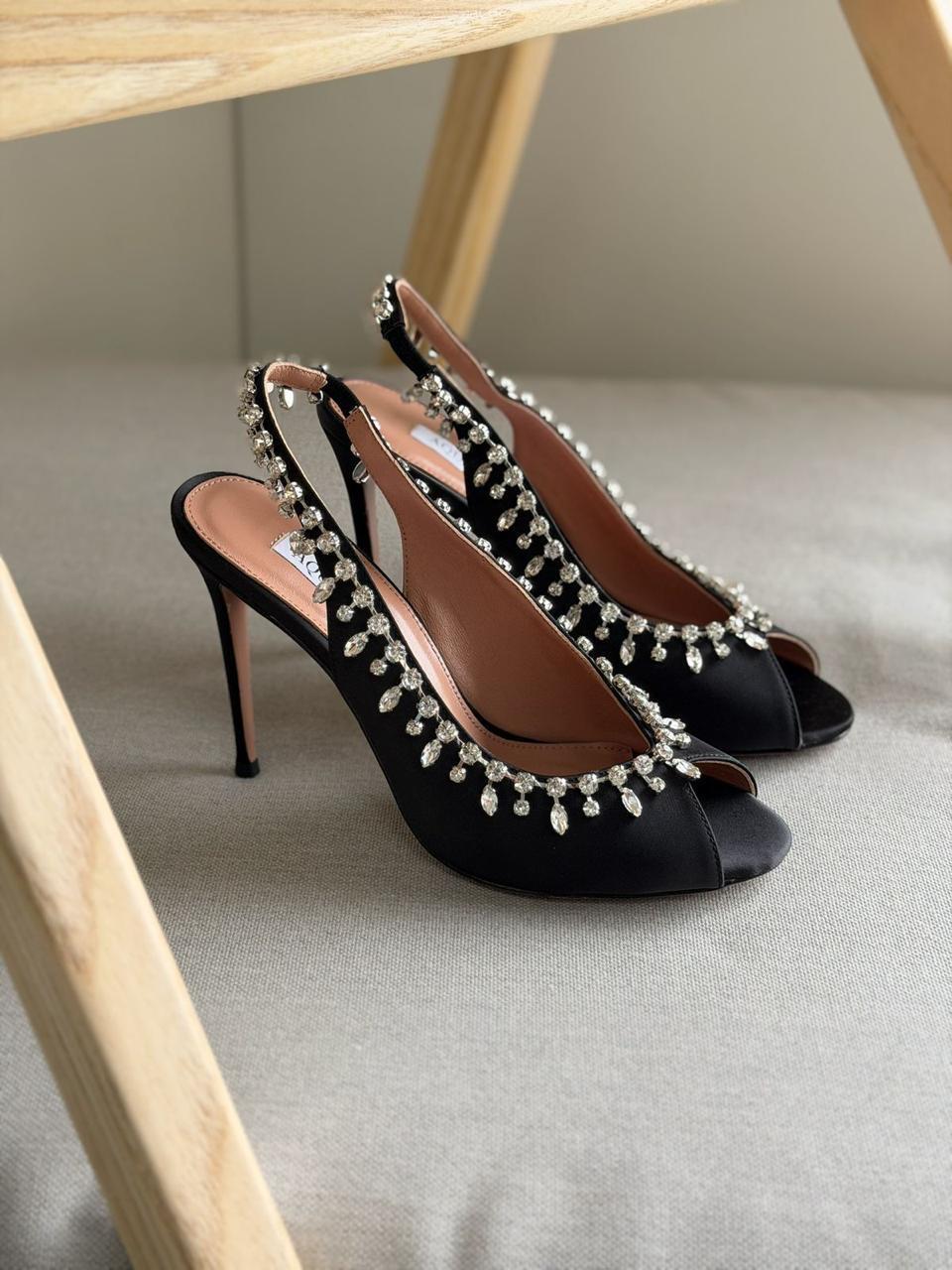 Aquazzura Black Pumps with Pearls
