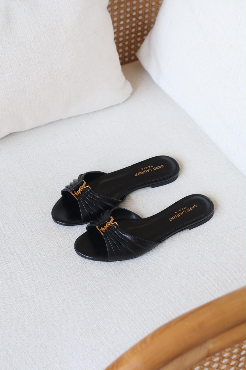 YSL Babylone Slide Leather Black