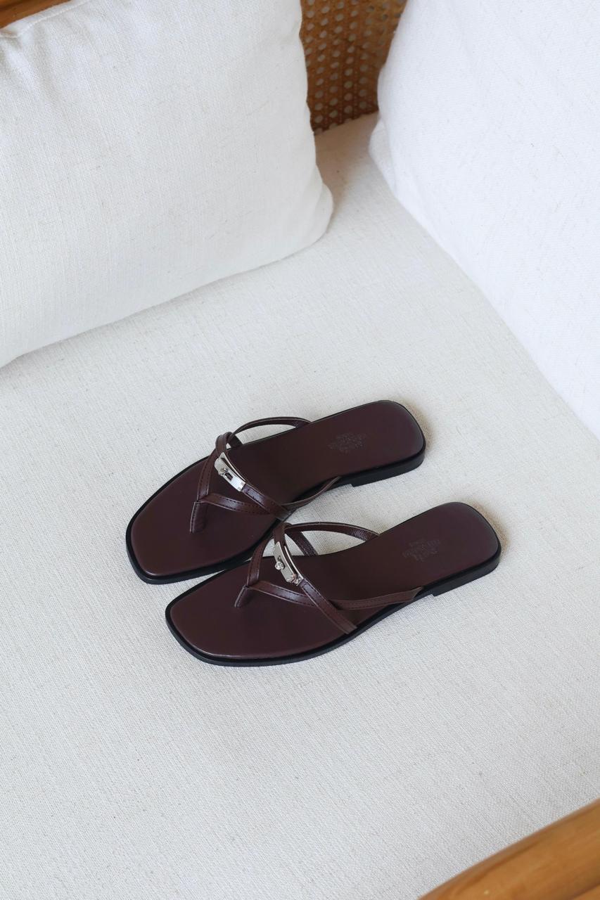 Hermes Miss Gris Argente Sandal