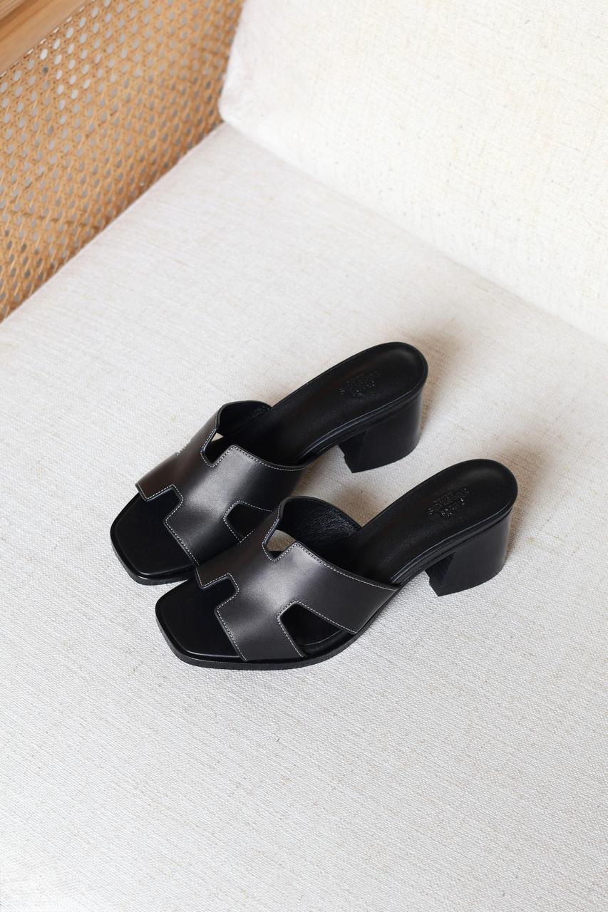 Hermes Calfskin Heel Black