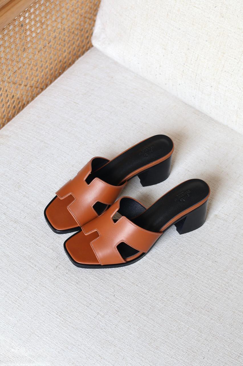 Hermes Calfskin Heel Brown