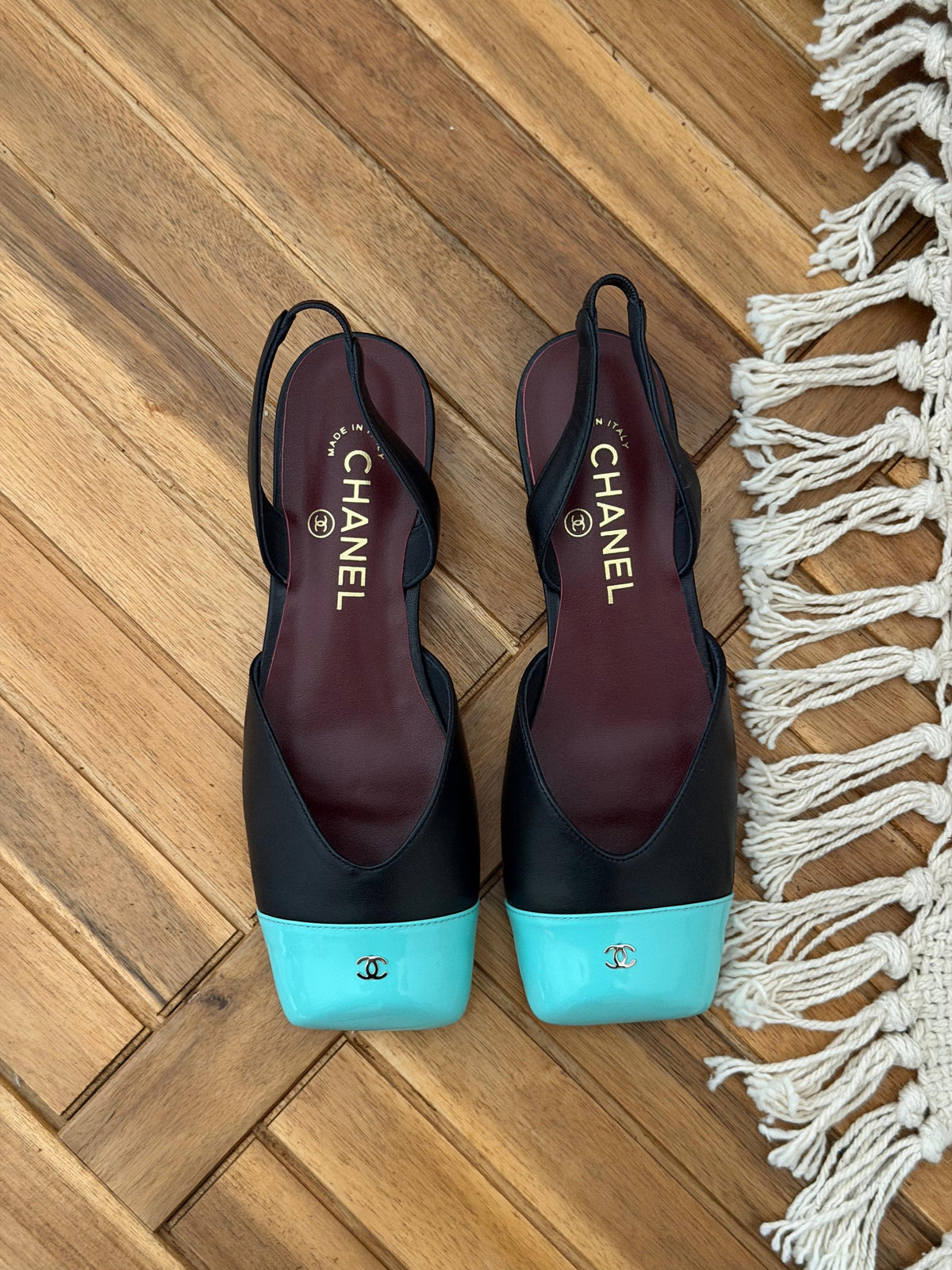 Chanel Singback Sandal Flat 2 Tone