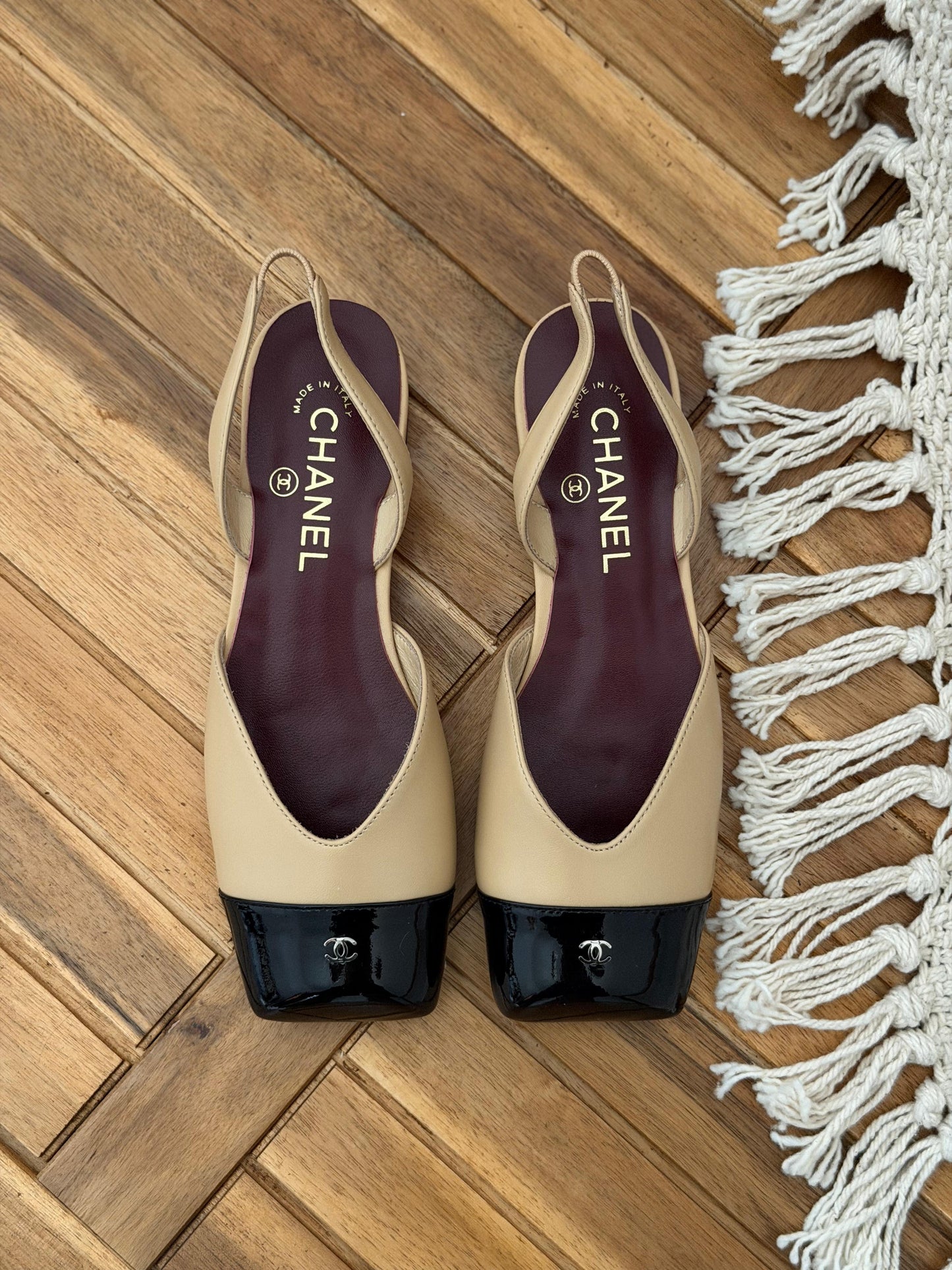 Chanel Singback Sandal Flat 2 Tone