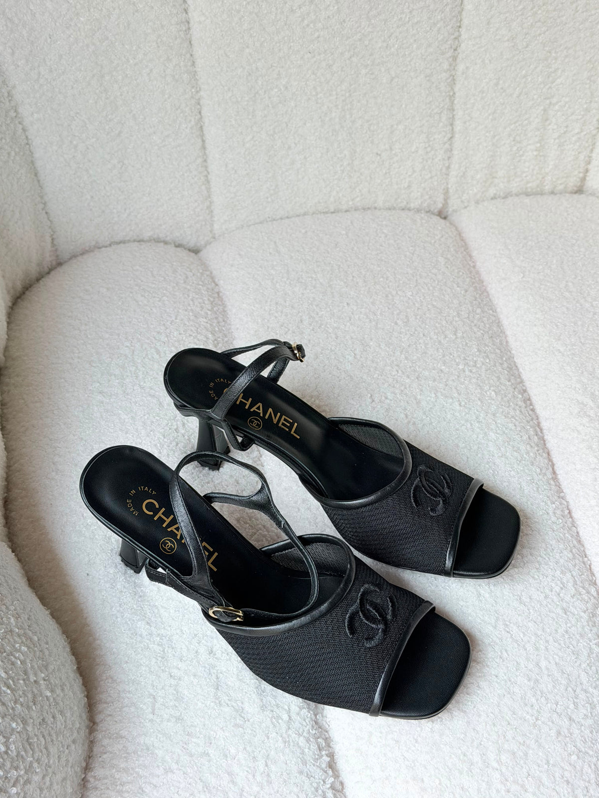 Chanel Heels Open From Front With Net